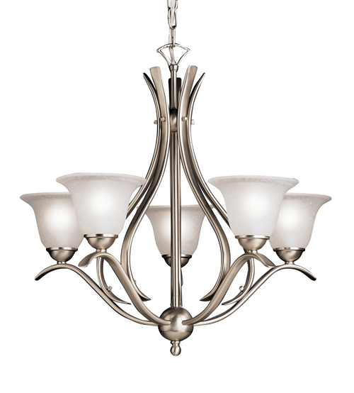 5 Thick Glass Chandelier with Chrome Pendent